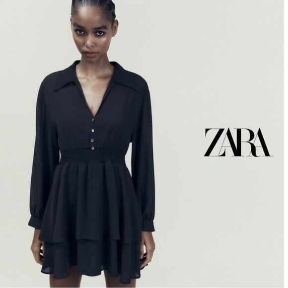 ZARA  Short Double Layer Dress NWT SIZE M - Picture 1 of 9